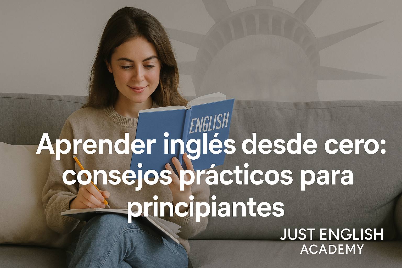 Estudiante principiante aprendiendo inglés desde cero en Ourense con Just English Academy