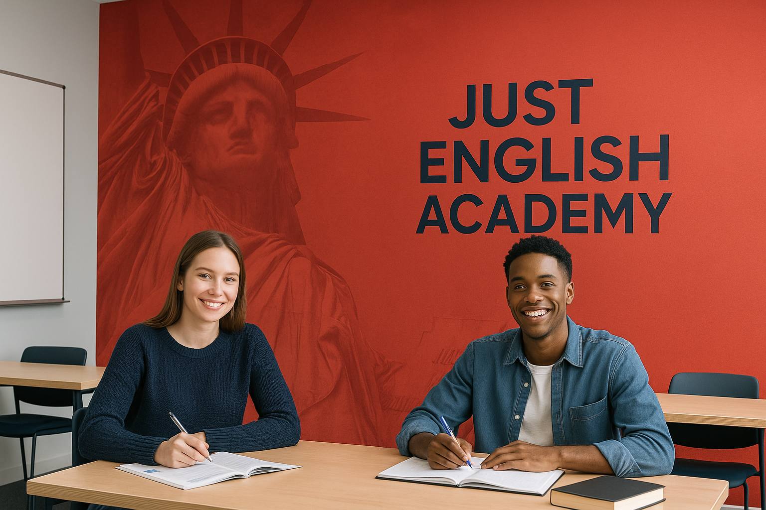 Estudiante de Just English Academy preparándose para examen Cambridge